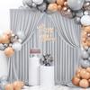 20ft x 10ft Wrinkle Free Silver Backdrop Curtain for Parties, Thick Polyester Backdrop Drapes for Wedding Space Birthday Party Background Baby Shower Decor view 3
