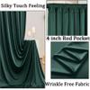 30ft x 10ft Wrinkle Free Hunter Green Backdrop Curtains for Parties, 6 Panels 5x10ft Polyester Green Photo Backdrop Drapes for Wedding Party Photography Background Jungle Theme Birthday Decor view 2