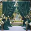 30ft x 10ft Wrinkle Free Hunter Green Backdrop Curtains for Parties, 6 Panels 5x10ft Polyester Green Photo Backdrop Drapes for Wedding Party Photography Background Jungle Theme Birthday Decor view 3