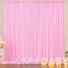 10ft x 8ft Wrinkle Free Pink Backdrop Curtain Drapes, Thick Polyester Baby Pink Backdrop for Girls Birthday Wedding Party Background Baby Shower view 1