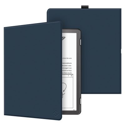 Fintie Slimshell Case for 10.2" Kindle Scribe (2024/2022 Release) - Slim Lightweight Premium PU Leather Book Folio Cover, Auto Sleep/Wake with Pen Holder, Navy