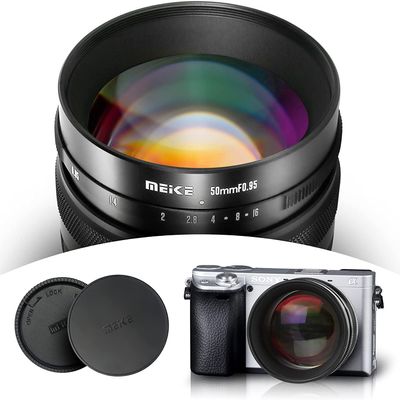 Meike 50mm F0.95 Large Aperture Wide Angle Lens Manual Focus Lens Compatible with Panasonic Lumix Olypums M43 Mount Mirrorless Cameras GH4 GH5 GH6