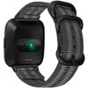Military Ballistic Nylon Strap Replacement for Fitbit Versa 4/Versa 3/Sense/Sense 2 Watch Bands, Soft Woven Nylon Wristband for Versa 4 Bracelet for Men (Black/Gray) view 2
