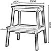 SLLSHG Multifunction Foldable Step Stool Step Stool Wood Step Stool Two-Step Ladder Foldable Foot Stool Simple Kitchen, High 50cm, 3 (Color : Black) view 2