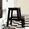 SLLSHG Multifunction Foldable Step Stool Step Stool Wood Step Stool Two-Step Ladder Foldable Foot Stool Simple Kitchen, High 50cm, 3 (Color : Black) view 3