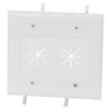 Cable Central LLC (5 Pack) Easy Mount Series Dual Gang Cable Passthrough Wall Plate with Flexible Opening, White view 1