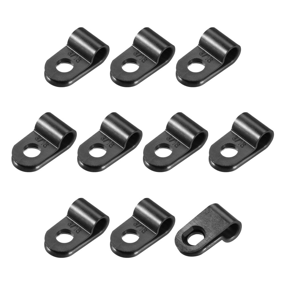 Rebower R-type Cable Clips Wire Management Clamp, [for Keeping Wire Neat ] - Nylon / 0.2-inch/Black / 30 Pcs