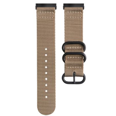 Military Ballistic Nylon Strap Replacement for Fitbit Versa 4/Versa 3/Sense/Sense 2 Watch Bands, Soft Woven Nylon Wristband for Versa 4 Bracelet for Men (Kahki)