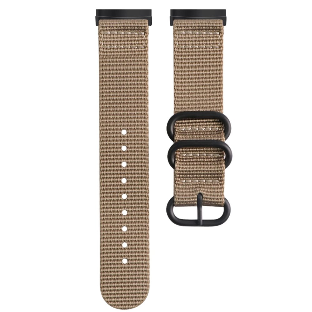 Military Ballistic Nylon Strap Replacement for Fitbit Versa 4/Versa 3/Sense/Sense 2 Watch Bands, Soft Woven Nylon Wristband for Versa 4 Bracelet for Men (Kahki)