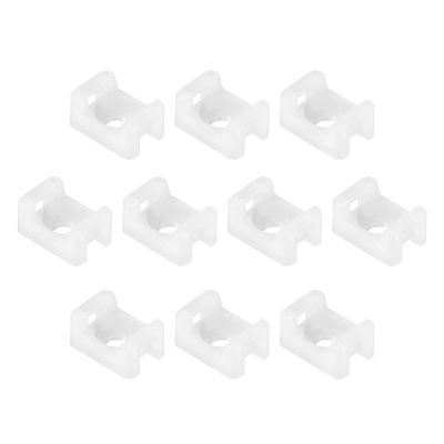 Rebower Cable Fasten Clip Wire Clamp (with Screws and Ties), [for Keeping Wire Neat ] - Nylon / 0.57 x 0.39 x 0.27-inch/White / 50 Set