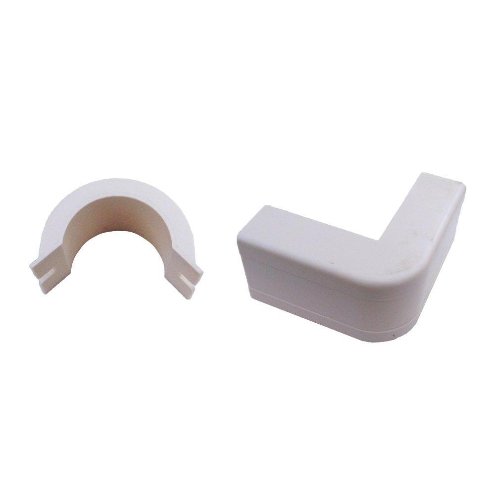 Cable Central LLC (5 Pack) 1.25 inch Surface Mount Cable Raceway, White, Outside Elbow, 90 Degree
