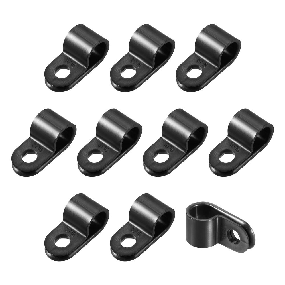 Rebower R-type Cable Clips Wire Management Clamp, [for Keeping Wire Neat ] - Nylon / 0.31-inch/Black / 30 Pcs