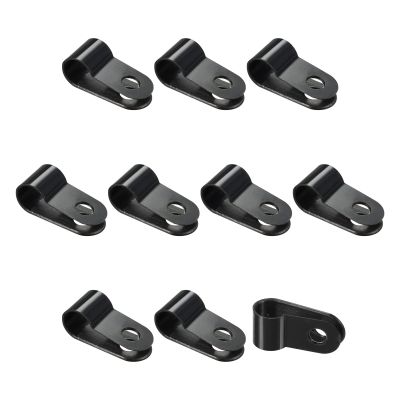 Rebower R-type Cable Clips Wire Management Clamps, [for Keeping Wire Neat ] - Nylon / 0.25-inch/Black / 20 Pcs