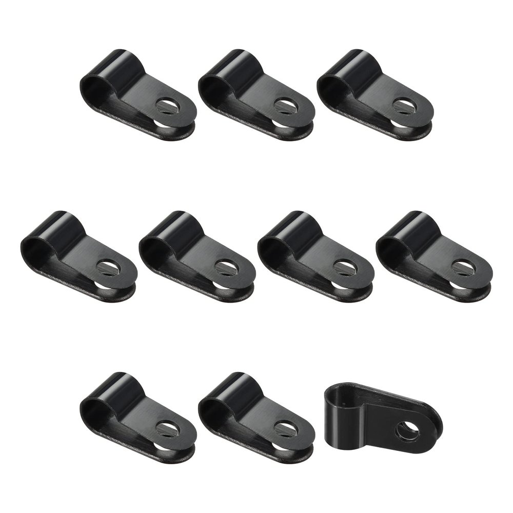 Rebower R-type Cable Clips Wire Management Clamps, [for Keeping Wire Neat ] - Nylon / 0.25-inch/Black / 20 Pcs