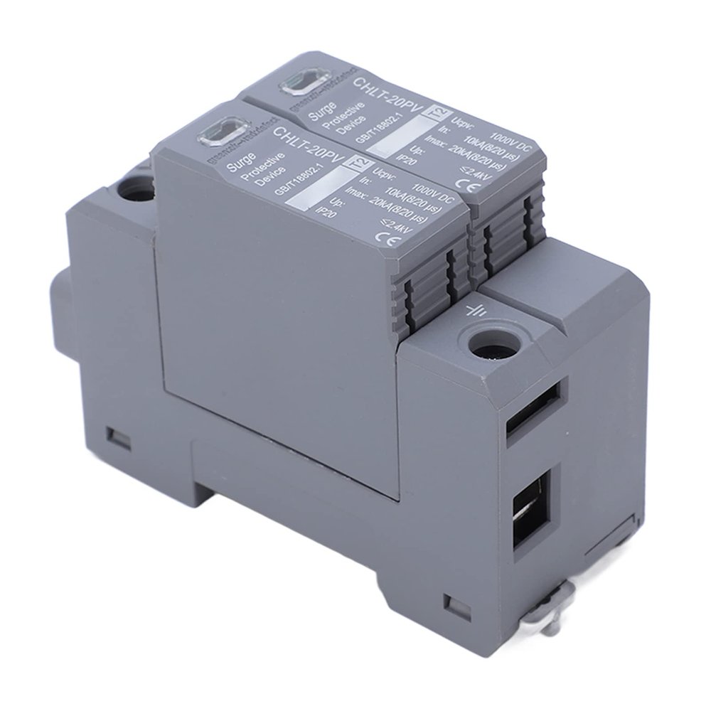 10KA-20KA House Arrester 2P 1000V DC Low Voltage Arrester, Flame Retardant PV Protector 36mm DIN Rail Mounting, CHLT-20PV