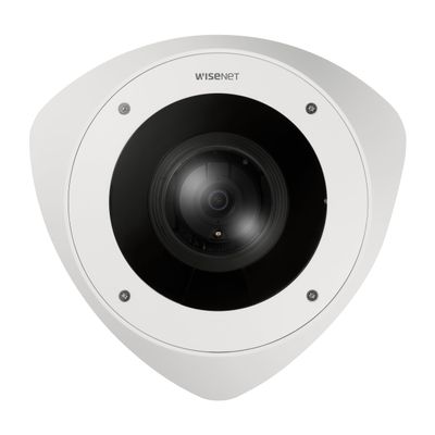 HANWHA Techwin TNV-7011RC 3MP WDR Vandal Anti-Ligature Corner Mount IR Camera with Wide Field-of-View (FOV), 2.8mm Fixed Lens, Built-in Microphone
