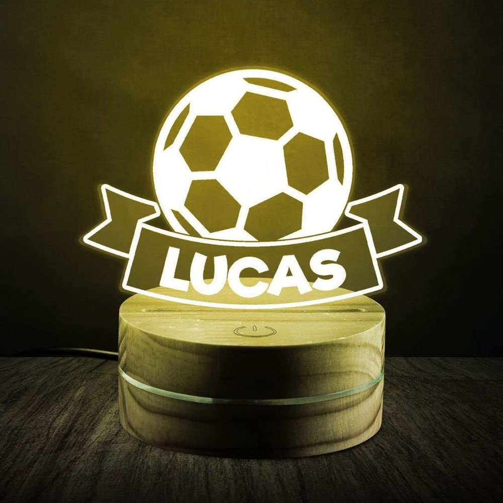 Personalized Soccer Night Light - Custom Name LED Night Lamp - Perfect Night-Time Companion for Comfort and Sweet Dreams - Unique Gift for Birthdays, Holidays, and Special Occasions