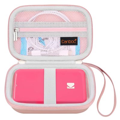 Canboc Carrying Case for KODAK Step/Kodak Step Slim Instant Mobile Photo Mini Printer, Zipper Mesh Pocket fits Photo Paper and USB Cable, Rose Gold (Case Only)