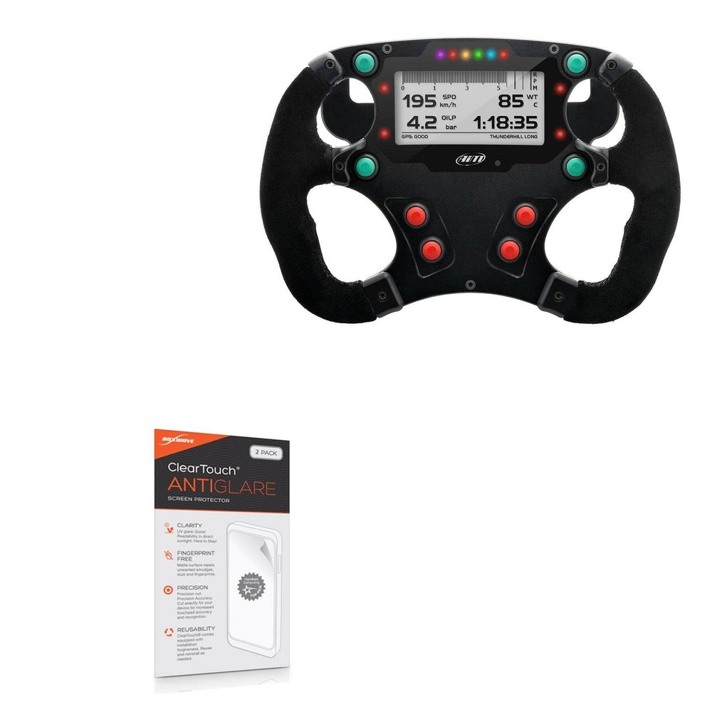 BoxWave Screen Protector Compatible with AiM Formula Steering Wheel - ClearTouch Anti-Glare (2-Pack), Anti-Fingerprint Matte Film Skin
