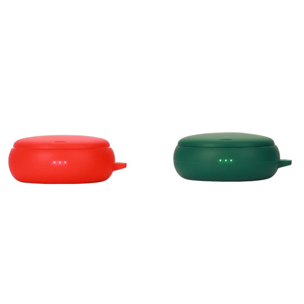 2 Pack DAYJOY Soft Silicone Protective Case Cover Compatible with Anker SoundCore Sleep A10 Earbuds, Protective Skin Sleeve with Carabiner (red+Green)