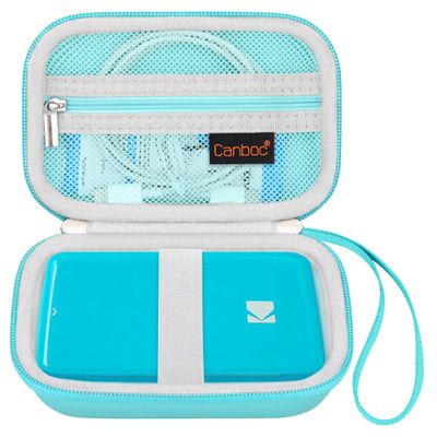 Canboc Carrying Case for KODAK Step/Kodak Step Slim Instant Mobile Photo Mini Printer, Zipper Mesh Pocket fits Photo Paper and USB Cable, Green (Case Only)