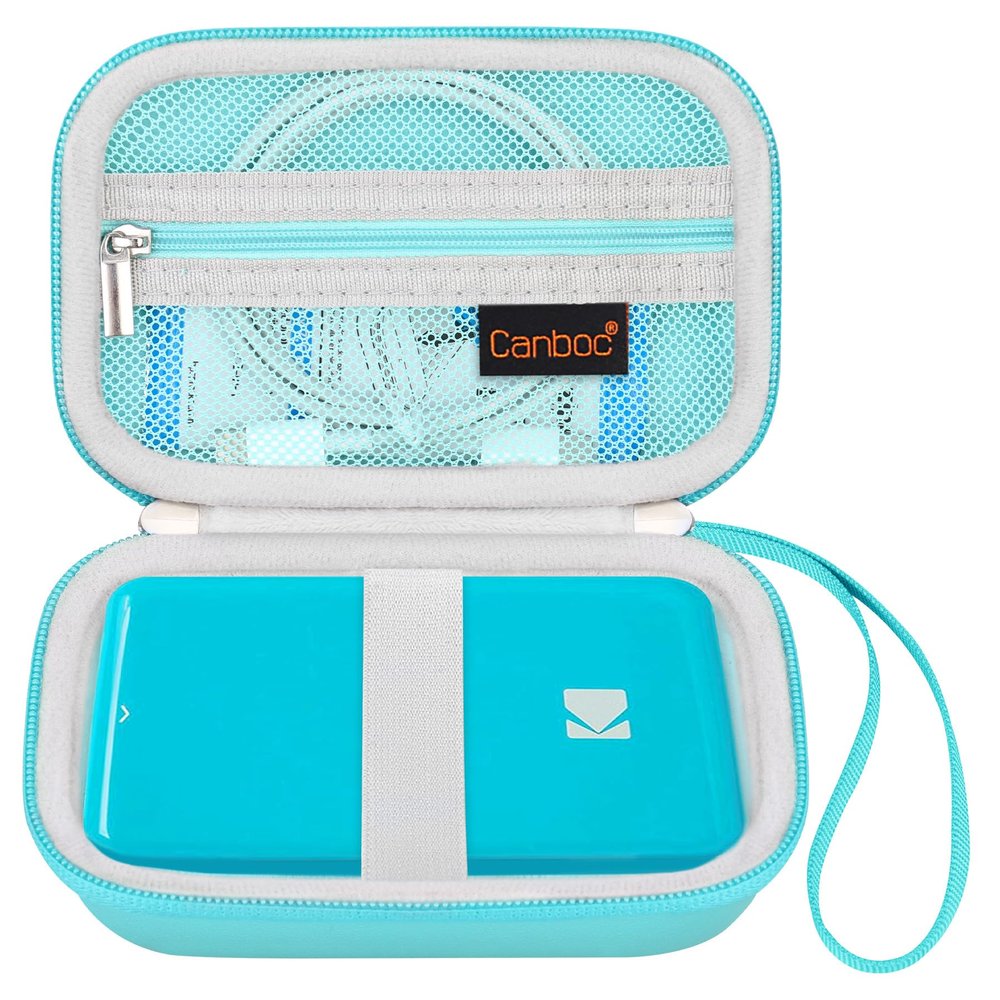 Canboc Carrying Case for KODAK Step/Kodak Step Slim Instant Mobile Photo Mini Printer, Zipper Mesh Pocket fits Photo Paper and USB Cable, Green (Case Only)