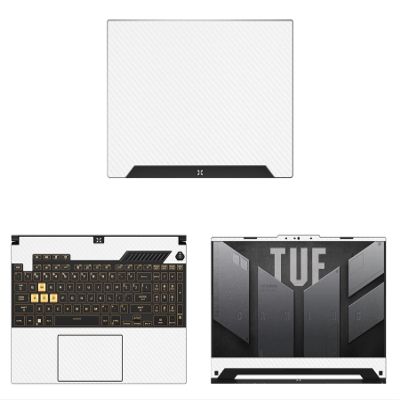 Decalrus - Protective Decal for The ASUS TUF Gaming F15 FX507 (15.6" Screen) Laptop White Carbon Fiber Vinyl Cover wrap CFasusTtuf_FX507White