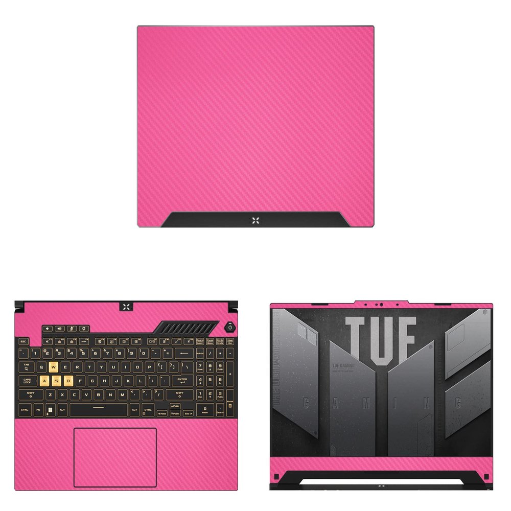 Decalrus - Protective Decal for The ASUS TUF Gaming F15 FX507 (15.6" Screen) Laptop Rose Carbon Fiber Vinyl Cover wrap CFasusTtuf_FX507Rose