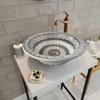 Bathroom Spiral Vessel Sink, Ceramic Countertop Basin, Wash Bowl, Master Bath Vanity Countertop Washbasin, Bathroom Remodeling, Lavatory view 1