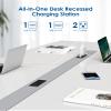 Recessed Power Strip USB C PD 30W Fast Charging,Flush Mount Desk Recessed Outlet,Space-Saver for Furniture Side Table,2 USB Ports,2 AC Outlets,6ft Cord,Ultra Thin Flat Plug view 4