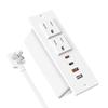 Recessed Power Strip with 30W USB C,Ultra Thin Flat Plug Power Strip,2 Outlets 4 USB Ports,Furniture Flush Mount Desk Outlet,Recessed Outlet for Side Table/Sofa Table,6ft Cord (White) view 1