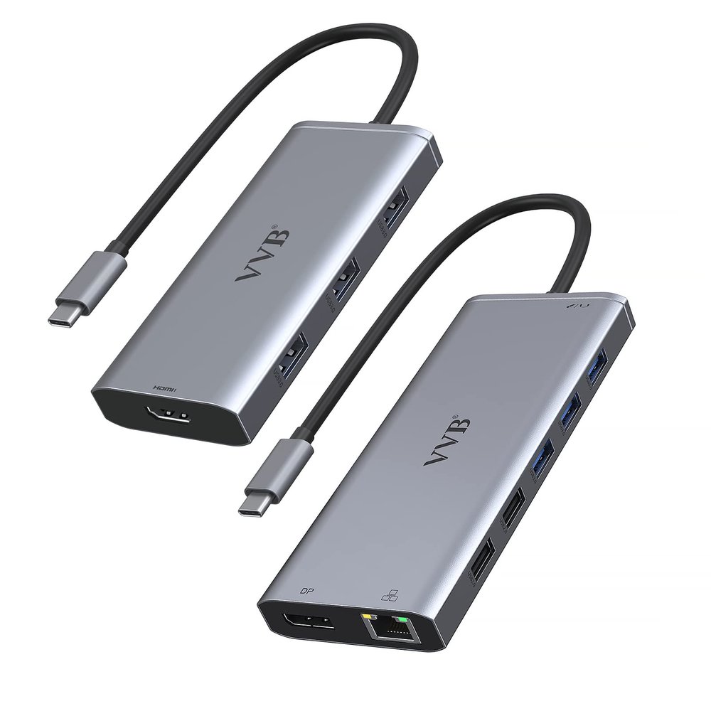 USB C Docking Station Dual Monitor Type C to HDMI Adapter Hub Compatible for Dell,HP,Lenovo Thinkpad,etc