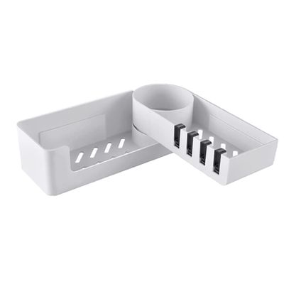 Alipis Adhesive Storage Shelf Bathroom Wall Rack Bath Organizer Adhesive Shelves