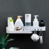 Alipis Adhesive Storage Shelf Bathroom Wall Rack Bath Organizer Adhesive Shelves view 3