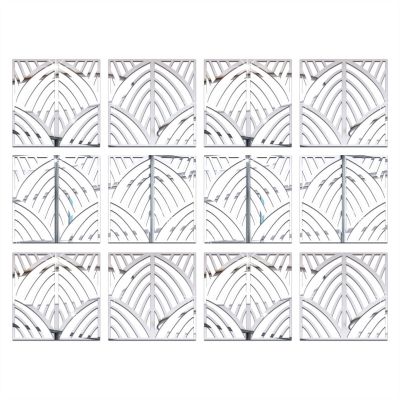 Melairya Mirror Wall Stickers, Removable Furniture Mirror Stickers, DIY Mirror Plastic Tile Stickers for Cabinet Wall Decor (Color : Silver, Size : 27x27cm-12pcs)