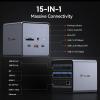 TobenONE USB C Docking Station Dual/Triple Monitors with 150W Power Adapter for Dell/HP/Lenovo/Surface/Asus/Chromebook, 2 HDMI, DP, 5 USB, Ethernet, SD 4.0/Micro SD view 2