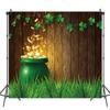 INRUI St.Patrick's Day Photography Backdrop Wooden Texture Lucky Irish Shamrock Festival Party Decorations Banner (8x6FT) view 1