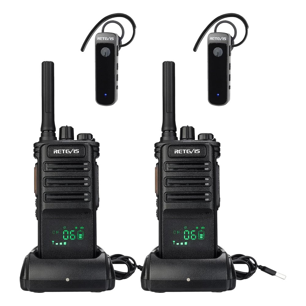 Retevis RB89 Long Range 2 Way Radios,Wireless Walkie Talkie, High Power,700,000 sq.ft/50 Floor,GMRS,Heavy Duty,2600mAh,With Earpiece, VOX,Professional Two Way Radios for School Church Security(2 Pack)