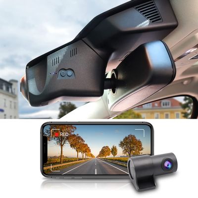 Fitcamx Front 4K+Rear 1080P Dash Cam Adapts for Jaguar F-Type 2018-2024 (Model 6111), OEM Factory Look, 2 Channel HD Video, Loop Recording, Built-in WiFi & APP, G-Sensor, Easy to Set, 128GB Card