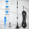 Dual Band WiFi Antenna 2.4GHz 5GHz 5.8GHz 9dBi Magnetic Base MIMO SMA Male Antenna for WiFi Router Wireless Router Gateway Network Card USB Adapter Security IP Camera Pack of 2 view 2