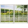 Renaiss 8x6ft Spring Sunflower Window Scenery Backdrop White Fence Yellow Sunflowers Countryside Garden Nature Landscape Photography Background for Girl Woman Wedding Birthday Party Studio Props view 1