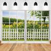 Renaiss 8x6ft Spring Sunflower Window Scenery Backdrop White Fence Yellow Sunflowers Countryside Garden Nature Landscape Photography Background for Girl Woman Wedding Birthday Party Studio Props view 2