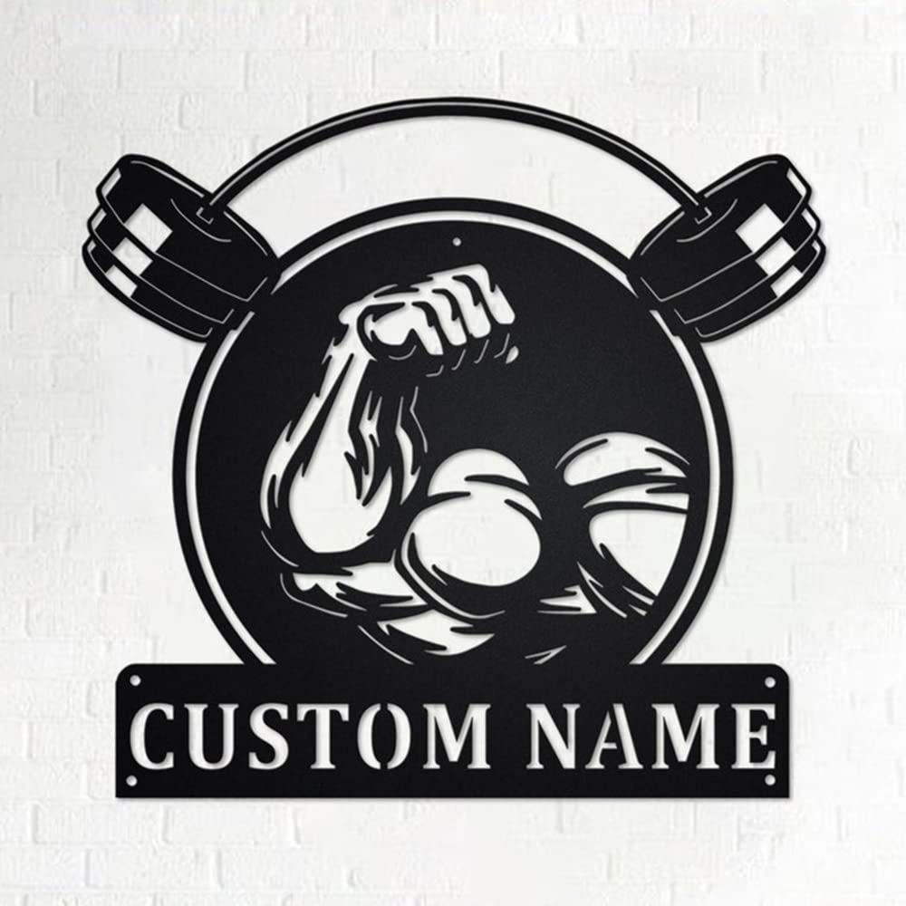 Custom Gym Metal Wall Art, Personalized Gym Name Sign Decoration For Room, Wall Home Decor, Gym Lover, Name Sign, Gift For Fathers Day, Birthday, Christmas/Gift-281