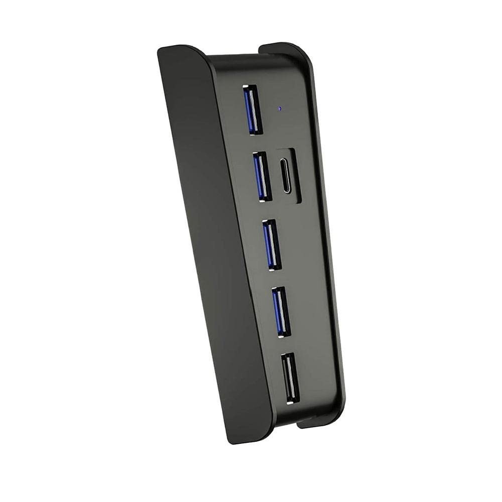 MOOKEENONE Plug and Play 6 Ports Extend USB Hub Adapter High Speed Splitter for PS5