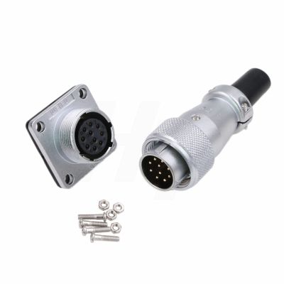 HangTon WS16 10 Pin Industrial Aviation Circular Power Connector Male Cable Plug + Female Panel Socket Heavy Duty Metal Corrosion Resistance 5A 500V 18awg