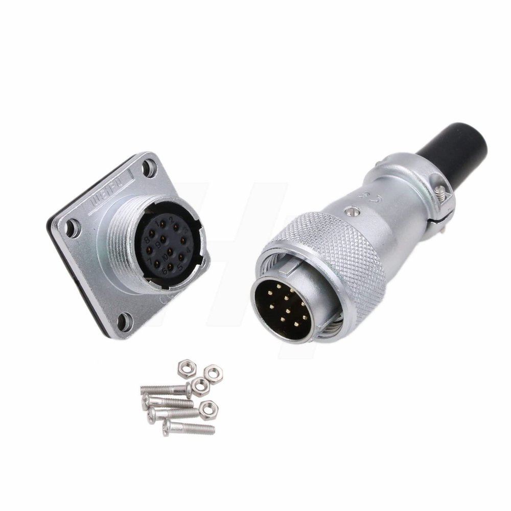 HangTon WS16 10 Pin Industrial Aviation Circular Power Connector Male Cable Plug + Female Panel Socket Heavy Duty Metal Corrosion Resistance 5A 500V 18awg