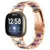 AISPORTS Compatible for Fitbit Versa 4/Sense 2 Band Stainless Steel Resin for Women, Crystal Bling Glitter Diamonds Metal Bracelet Sport Wristband Replacement Band for Fitbit Versa 4/Sense 2 view 1