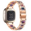 AISPORTS Compatible for Fitbit Versa 4/Sense 2 Band Stainless Steel Resin for Women, Crystal Bling Glitter Diamonds Metal Bracelet Sport Wristband Replacement Band for Fitbit Versa 4/Sense 2 view 2