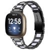 AISPORTS Compatible for Fitbit Versa 4/Sense 2 Band Stainless Steel Resin for Women, Crystal Bling Glitter Diamonds Jewelry Metal Bracelet Sport Wristband Replacement Band for Fitbit Versa 4/Sense 2 view 1