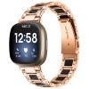 AISPORTS Compatible for Fitbit Versa 4/Sense 2 Band Stainless Steel Resin for Women, Crystal Bling Glitter Diamonds Jewelry Metal Bracelet Sport Wristband Replacement Band for Fitbit Versa 4/Sense 2 view 1